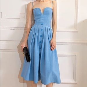 AEL Amy Enjoy Life Women’s Size Small Blue Midi Dress